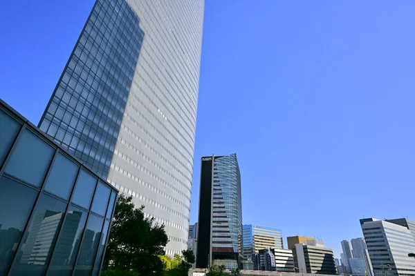 Високі Будівлі Блакитне Небо Токіо Японія — стокове фото