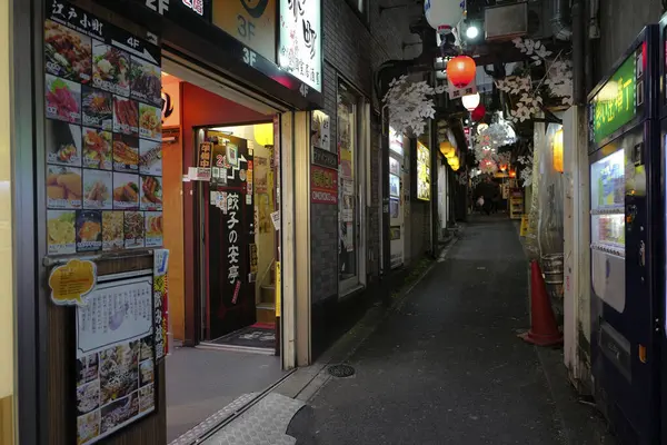 Fények Bevásárló Utcán Tokió Város Japán — Stock Fotó