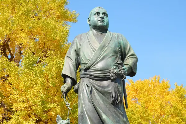 Standbeeld Van Saigo Takamori Bij Zuidelijke Ingang Van Ueno Park — Stockfoto