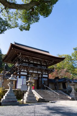 Tapınak manzarası, geleneksel Japon mimarisi.