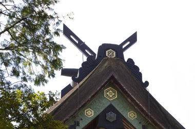 Japonya 'daki eski ahşap kale. 