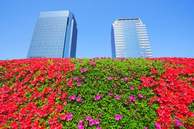 Makuhari Yeni Şehir Sahnesi, Chiba Bölgesi, Japonya. Makuhari Tokyo yakınlarında yeni bir iş yeri..