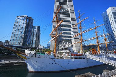 Nippon Maru is a Japanese museum ship and former training vessel. She is permanently docked in Yokohama harbor, in Nippon Maru Memorial Park, Japan clipart