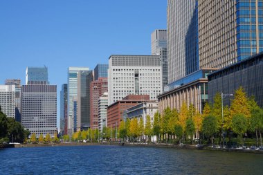 Tokyo, Japonya 'daki modern binalar. Modern şehir mimarisi