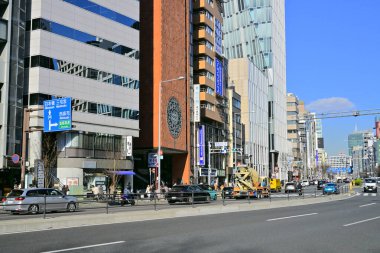 Tokyo caddesi, yol ve ofis binaları, Japonya 