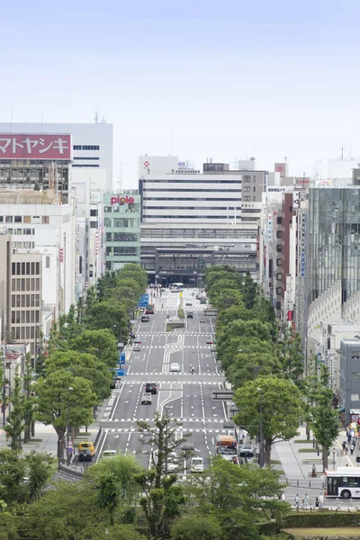 Tagsüber Ansicht Der Modernen Architektur Der Japanischen Stadt — Stockfoto