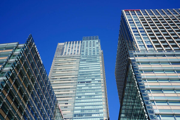 High-rise buildings and blue sky - Tokyo, Japan