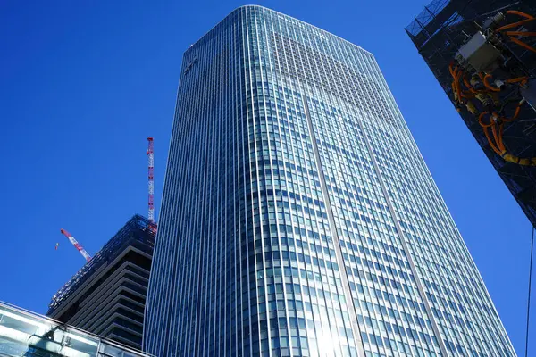 Edifícios Altos Céu Azul Tóquio Japão — Fotografia de Stock