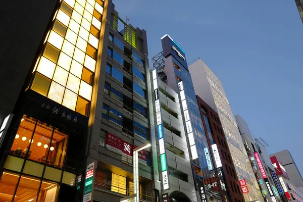 Tokyo Város Modern Építészete Alkonyatkor Japán — Stock Fotó