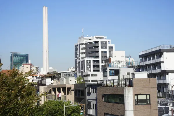 Vista Diurna Dell Architettura Moderna Della Città Giapponese — Foto Stock