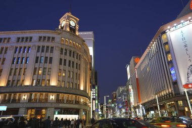 Ginza Wako, Tokyo, Japonya gece görüşü