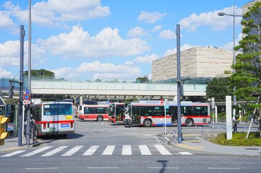 Tokyo, Japonya 'daki Tamagawa İstasyonu manzarası