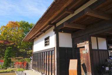 Asya 'daki geleneksel Japon evi manzarası.