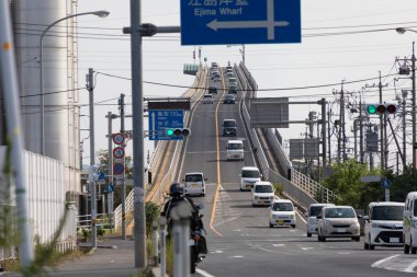 view of the traffic in the city