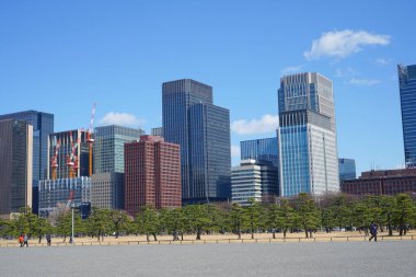 Tokyo, Japonya 'daki modern binaların manzarası