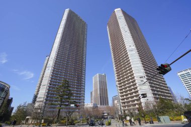 modern office buildings with blue sky