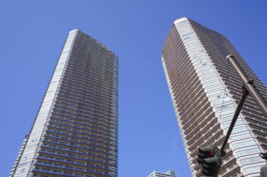 modern office buildings with blue sky