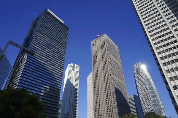 Yüksek binalar ve mavi gökyüzü - Tokyo, Japonya