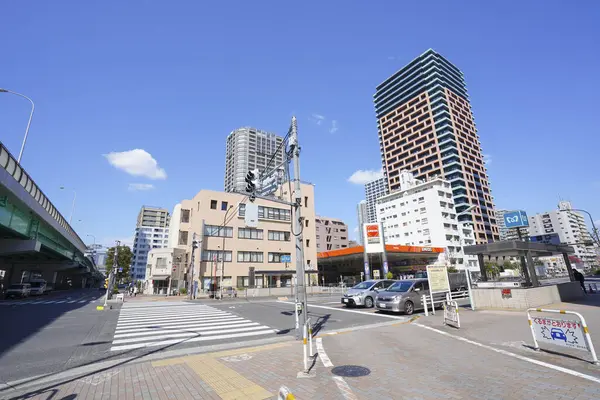 Современная Архитектура Японского Города Днем — стоковое фото