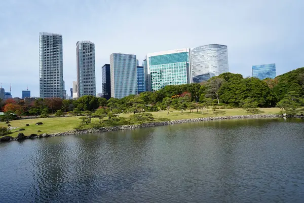 Arquitetura Moderna Cidade Japonesa Durante Dia — Fotografia de Stock