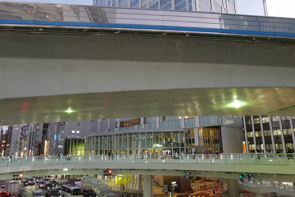 Tokyo City Deki Alışveriş Merkezi Binası Ile Aydınlatılmış Cadde Japonya — Stok fotoğraf