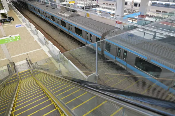 Escaleras Mecánicas Takanawa Gateway Station Estación Tren Minato Tokio Japón — Foto de Stock