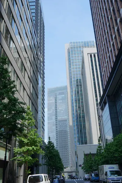 Moderne Tokyo Bybildet Solskinnsdag Japan – stockfoto