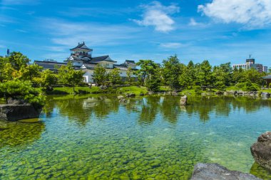 Toyama Castle, a flatland-style Japanese castle located in the city of Toyama, Toyama Prefecture, in the Hokuriku region of Japan clipart
