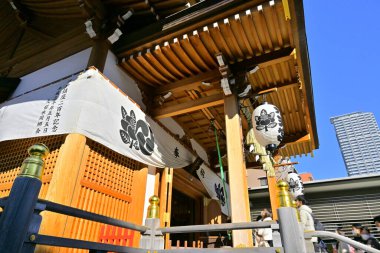 Japon tapınağı binasına bakış, Budizm konsepti.