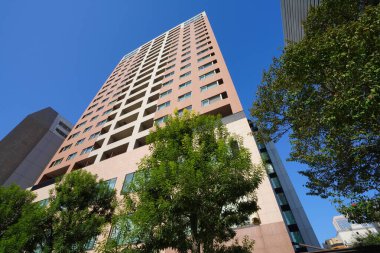 Tokyo, Japonya 'daki modern binalar. Modern şehir mimarisi