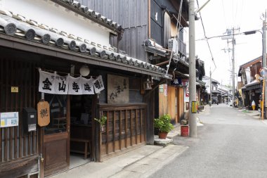 Antik Çin mimarisinin sokak manzarası