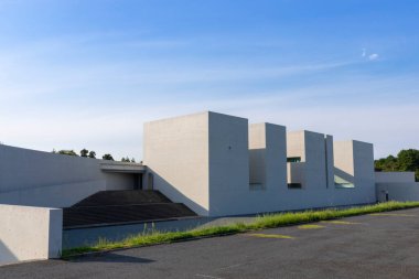 Japonya 'da modern bina ve yeşil gras