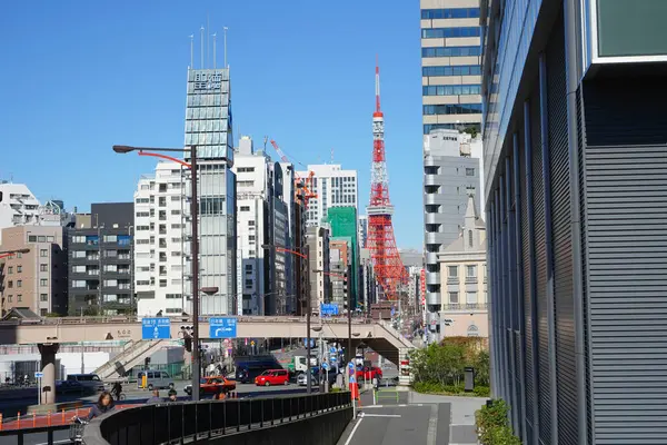 Tokijské Panorama Tokijskou Věží Japonsko — Stock fotografie