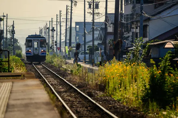 Şehirdeki tren yolu manzarası 