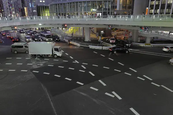 Иллюминированная Улица Зловонной Застройкой Токио Ночью Япония — стоковое фото