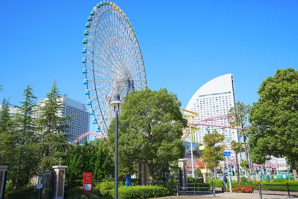 Cosmo Relógio Ferris Wheel Minato Mirai Marina Minato Mirai Nijichi — Fotografia de Stock