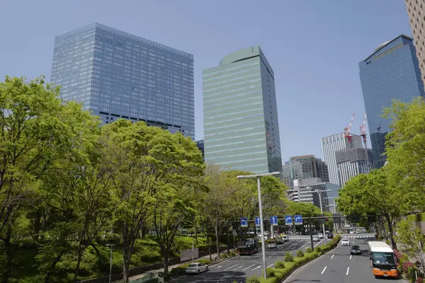 Edificios Gran Altura Cielo Azul Tokio Japón — Foto de Stock