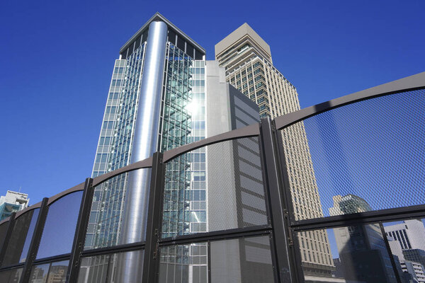 High-rise buildings and blue sky - Tokyo, Japan