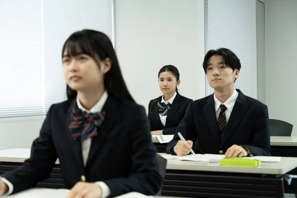 Japonais Écoliers Uniforme Étudiant Salle Classe — Photo