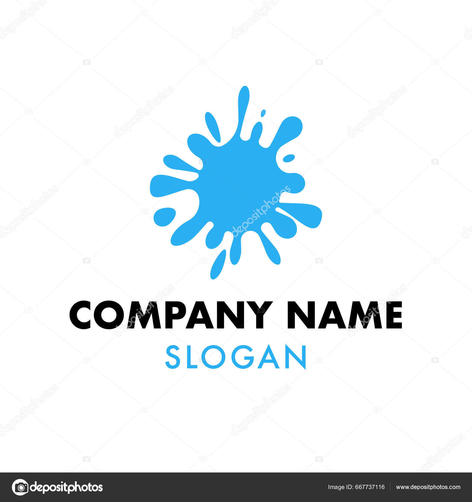 Cartoony Paint Splatter Splash Icon Logo Design Idea Vector Template