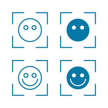 Gülümseme simgeleri beyaz arkaplanda. vektör illüstrasyonu