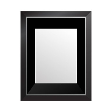 Siyah resim çerçevesi beyaz arkaplanda izole edildi