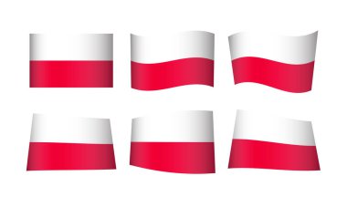 Vektör illüstrasyonu, Polonya bayrakları