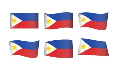 vektör illüstrasyonu, Filipinler bayrakları kümesi