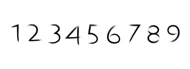 Kumlu El Çekim Vektör Numaraları Sayıları Kalıcı İşaretleyici Boya Fırçası