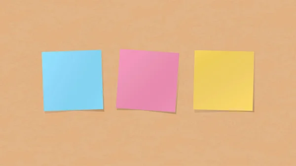 三张黄色背景的彩色纸片 — 图库矢量图片