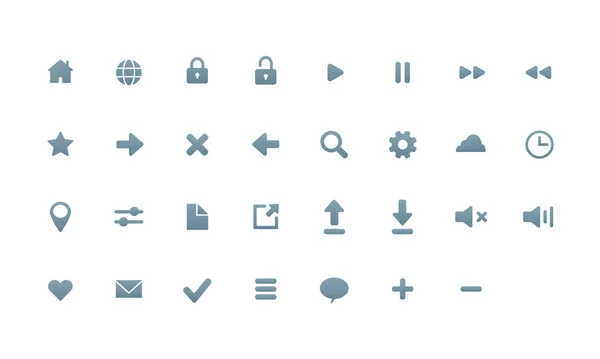 Farklı şekillerde vektör simgeleri kümesi.