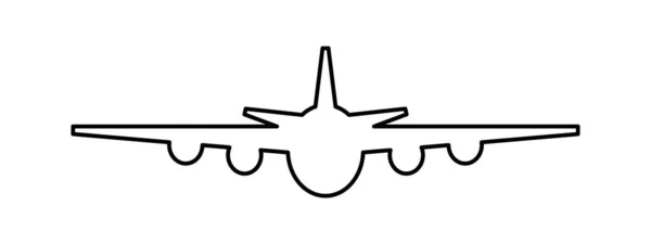 Airplane Travel Plane Vector Icon Outline Illustration — Stock Vector