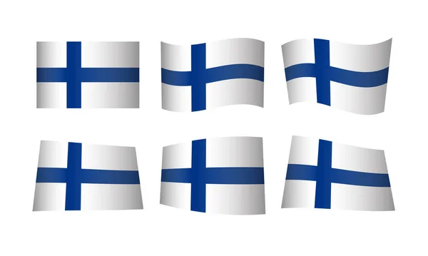 Bandera Finlandia Banderas Finlandia Set Iconos Vectoriales — Vector de stock