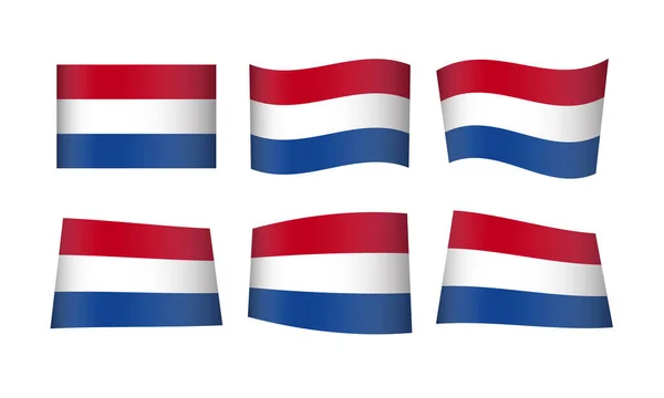 Ilustração Vetorial Conjunto Bandeiras Holanda — Vetor de Stock
